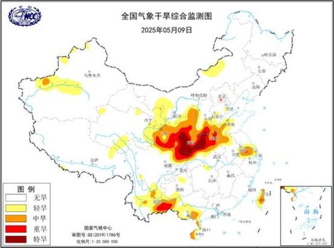 气象干旱黄色预警：陕西河南等部分地区达特旱级别