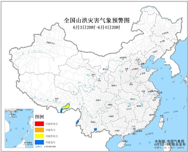 山洪灾害气象预警：云南西藏等部分地区可能发生山洪灾害